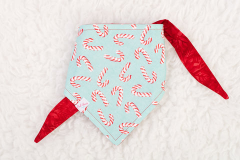 Candy Canes on Mint Bandana