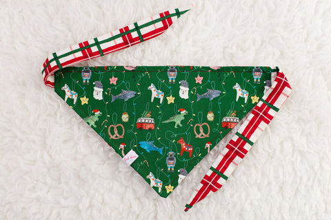 Awesome Ornaments with Bright Plaid Bandana