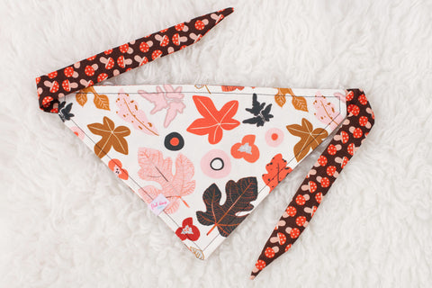 Fall Leaves and Mushroom Bandana