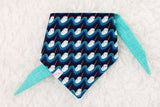 Narwhals in Blue and Green Waves Bandana