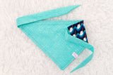 Narwhals in Blue and Green Waves Bandana