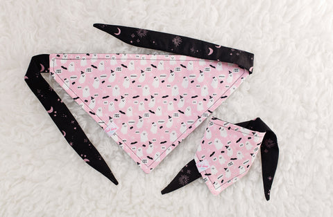 Cute Ghosts on Pink Halloween Bandana